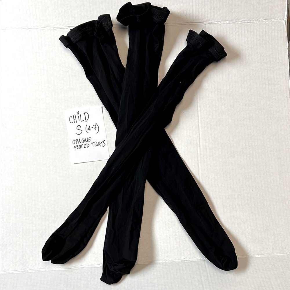 Body Wrappers Black Footed Tights (3-pack) Child 4-7